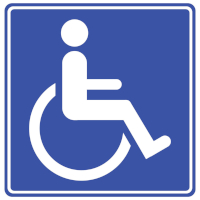 znak niepełnosprawny na wózku