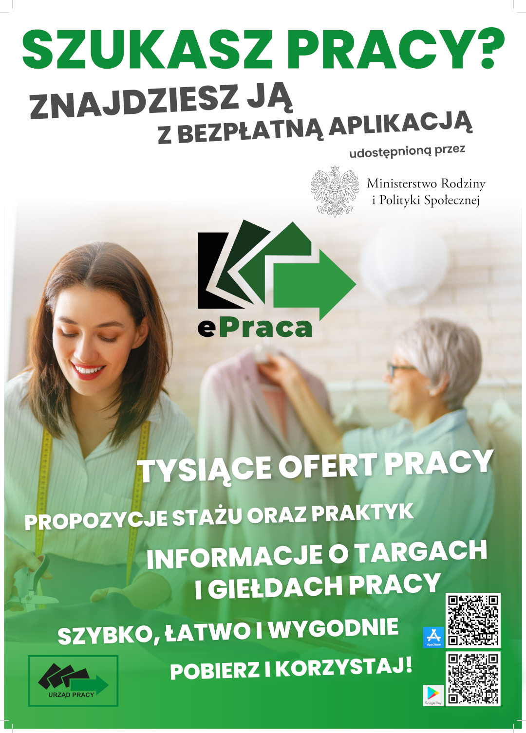 Plakat aplikacji mobilnej e-praca