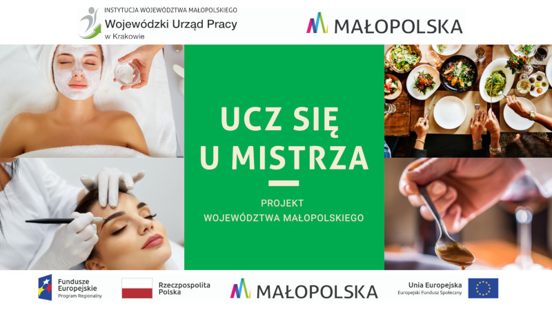 Plakat "Ucz się u mistrza" projekt województwa małopolskiego