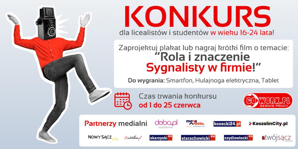 konkurs gowork sygnalista baner z partnerami