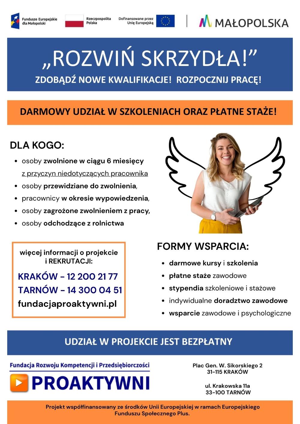 ogólne oraz kontaktowe informacje dotyczące projektu Rozwiń Skrzydła